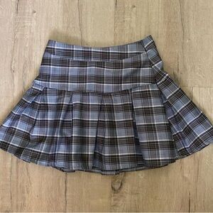 Gray and Black Mini Skater Skirt